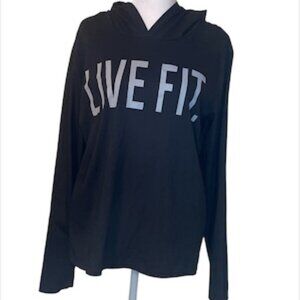 LVFT Black Long Sleeve Hoodie Live Fit Size XL